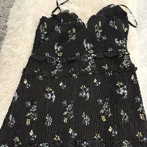 Black floral Abercrombie mini dress size large